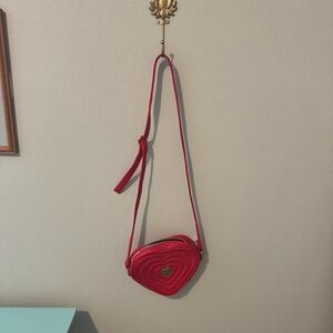 Betsey Johnson Heart-Shaped Red Crossbody Bag